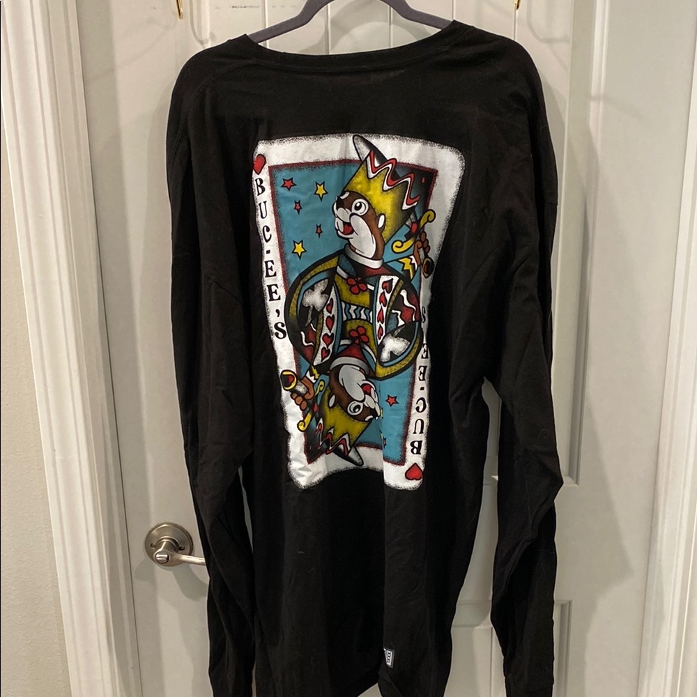 Buc-ee's Black Long Sleeve Shirt with Playing Card Design Plus size 3X